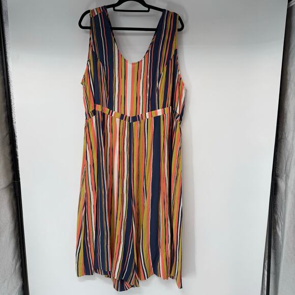 ModCloth Unbridled Enthusiasm Wide-Leg Jumpsuit Women's Size 4X Multi Cropped - Picture 2 of 11